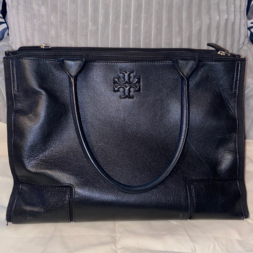 Tory Burch Ella Canvas & Leather Tote